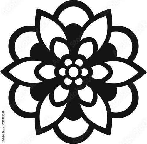 切り絵風の花9