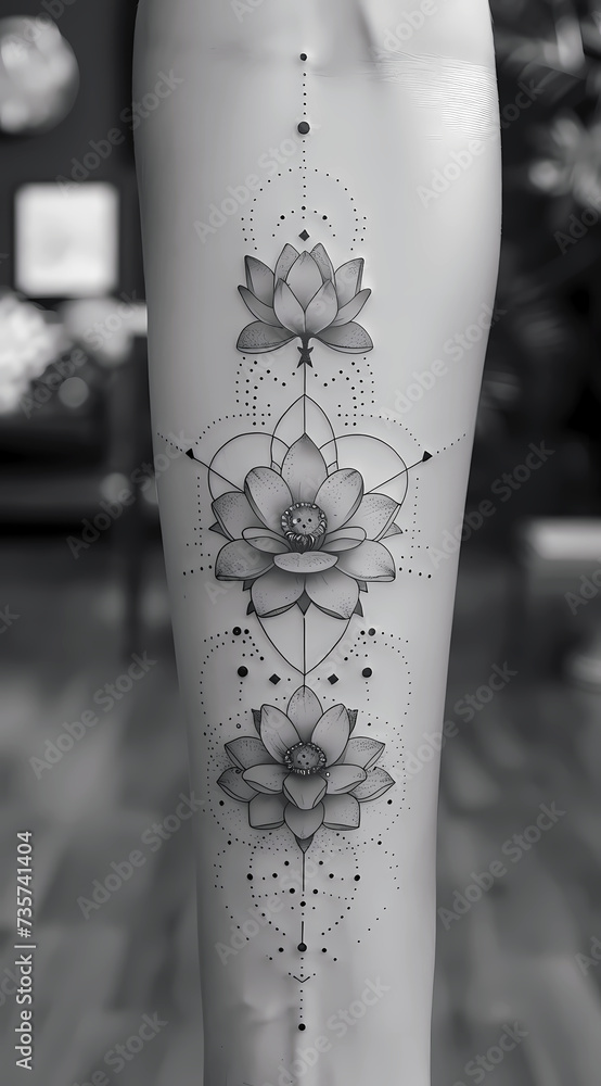 Black and white tattoo design