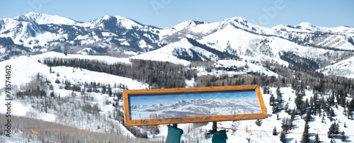Mountain top signage at Deer Valley Resort, Alta Snobird Ski Area, Clayton Peak, Guardsman's Pass, Park City Mountain Range