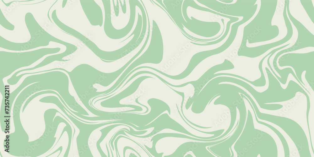 Green marble acrylic seamless pattern, wave texture, watercolor marble background. 