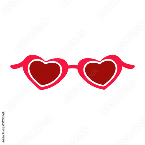 Red Heart Sunglasses Icon