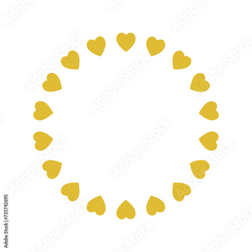 Golden Round Heart Frame