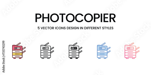Photocopier icon vector stock illustration.