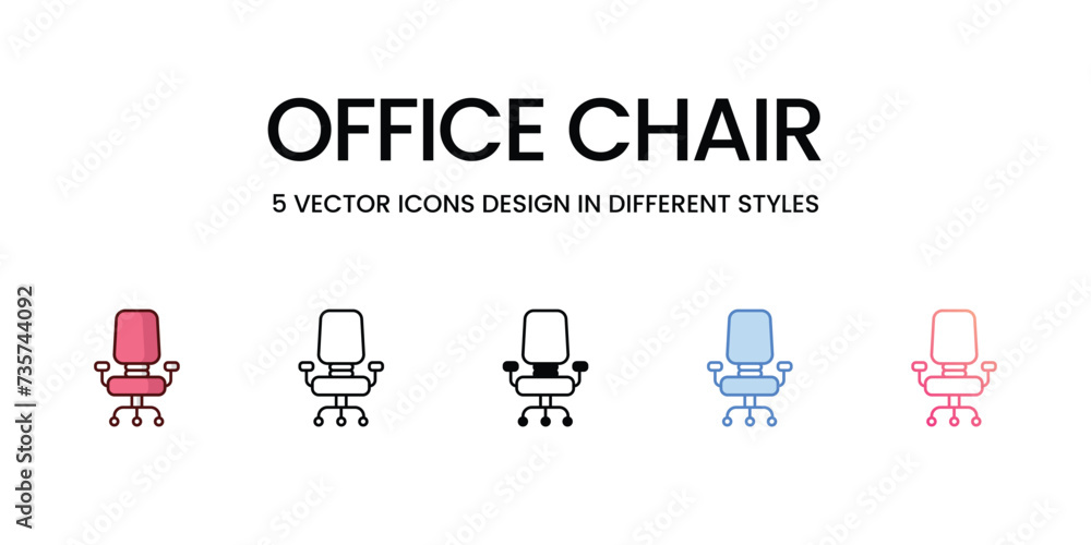 Office chair icon vector stock illustration. Office chair icon vector stock illustration.