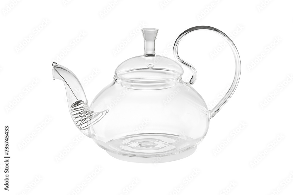 Glass teapot for brewing tea isolated on white background Glass teapot for brewing tea isolated on white background