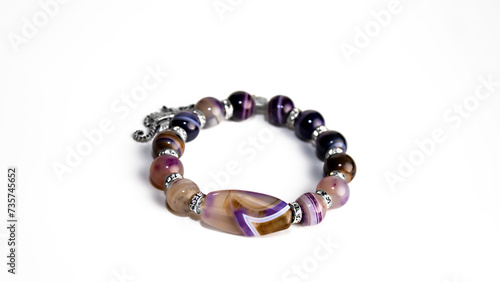 Beautiful bracelet with amethyst and aquamarine stones Infinity, Handmade jewelry, Beads bracelet