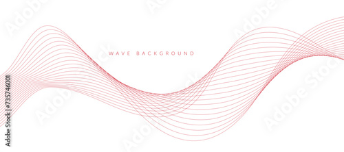 Abstract wave element for design. Digital frequency track equalizer. Stylized line art background. Vector illustration. Wave with lines created using blend tool. Curved wavy line, smooth stripe.