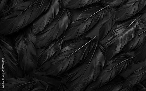 close up of black feathers