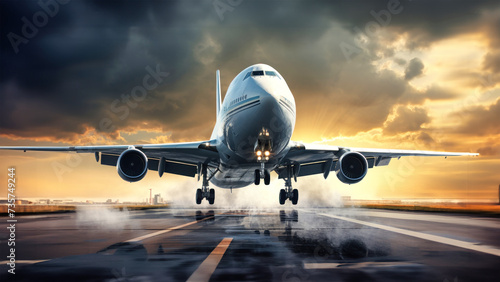 Large Jetliner Parked on Airport Tarmac