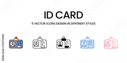 ID card icon vector stock illustration.