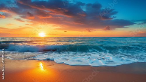 Vibrant dawn at the beach
