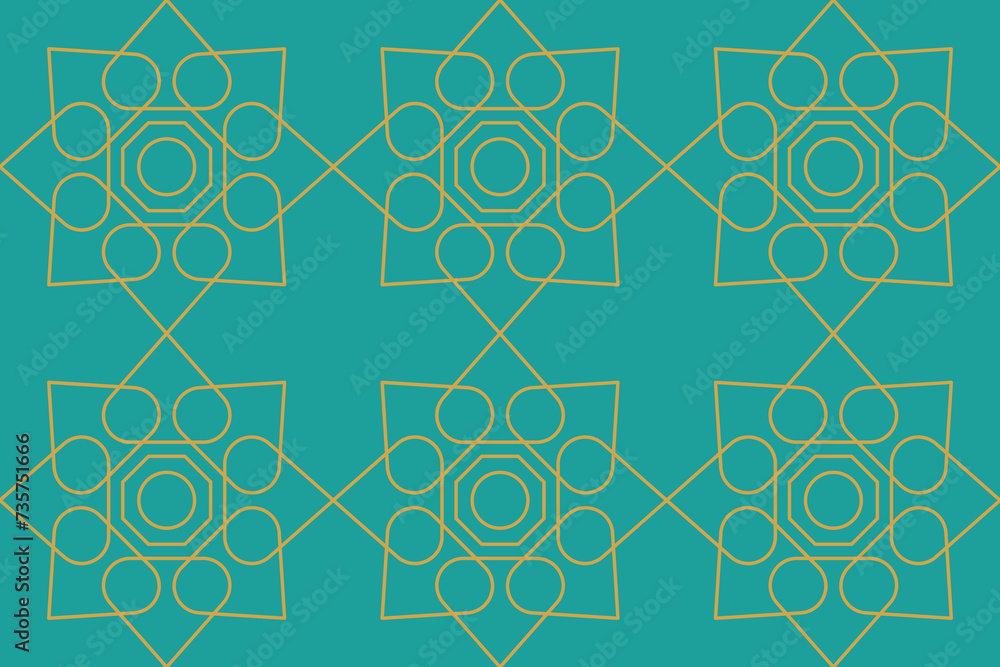 Islamic abstract ornament seamless pattern design print fashion design Gold vector abstract template green blue background Decorative lattice Arabic style Textile fabric wrapping paper wallpapers Islamic abstract ornament seamless pattern design print fashion design Gold vector abstract template green blue background Decorative lattice Arabic style Textile fabric wrapping paper wallpapers