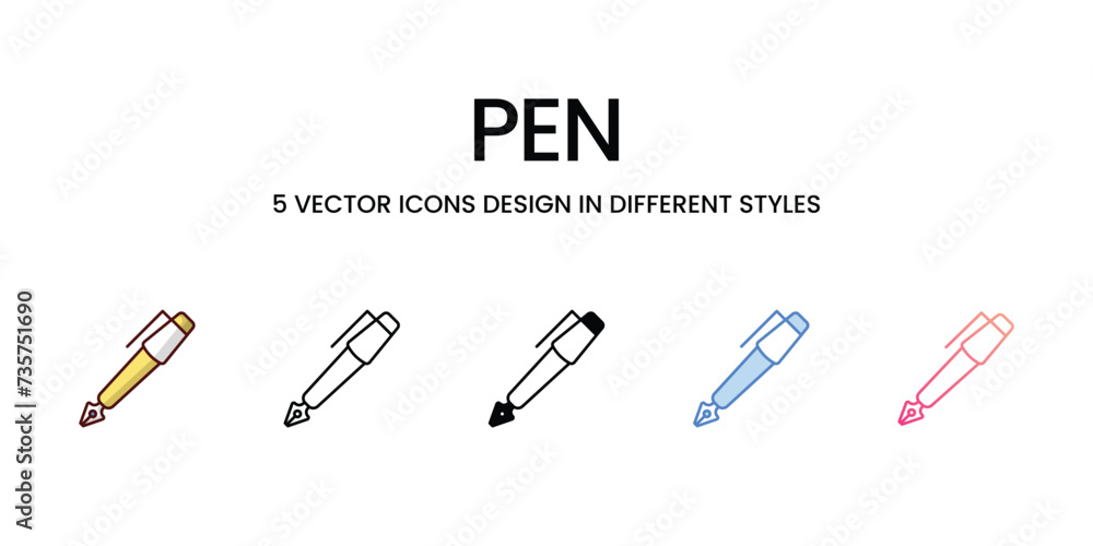 Pen icon vector stock illustration. Pen icon vector stock illustration.