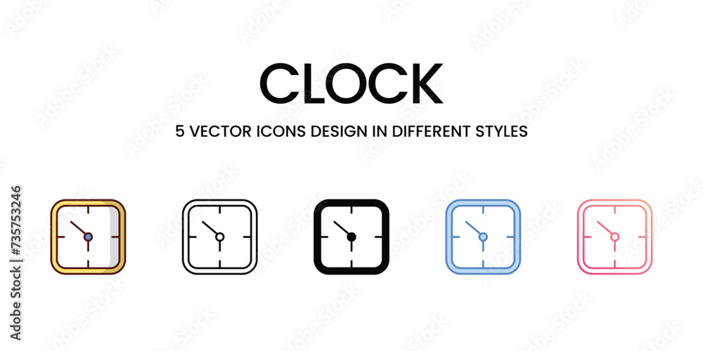 Clock icon vector stock illustration. Clock icon vector stock illustration.