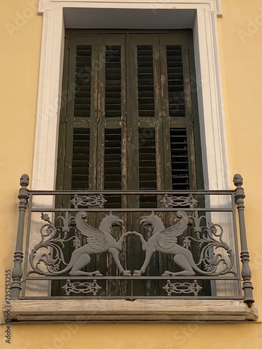 old window with shutters