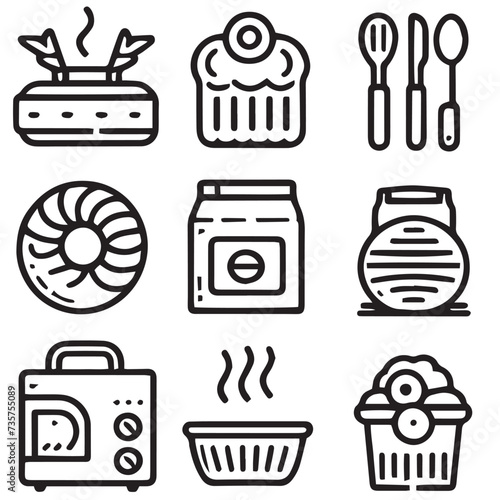 set of icons of cake