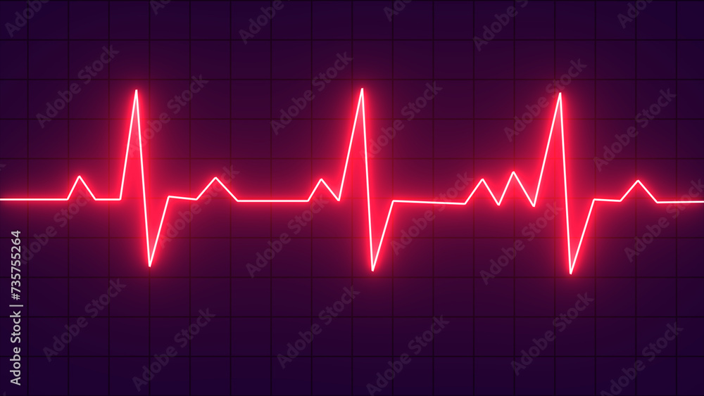 Pulse line illustration with red colour.