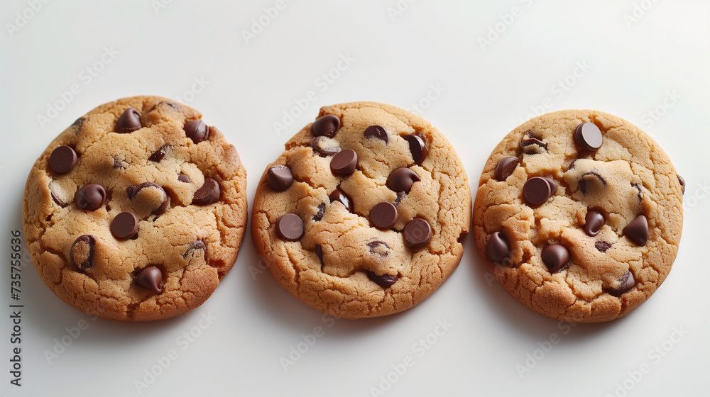 Set cookies chocolate chip. Isolated of dark chocolate chip cookies piece set stack and crumbs on white background of closeup tasty bakery organic homemade American biscuit sweet dessert. snack. Set cookies chocolate chip. Isolated of dark chocolate chip cookies piece set stack and crumbs on white background of closeup tasty bakery organic homemade American biscuit sweet dessert. snack.