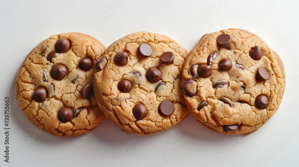 Set cookies chocolate chip. Isolated of dark chocolate chip cookies piece set stack and crumbs on white background of closeup tasty bakery organic homemade American biscuit sweet dessert. snack. Set cookies chocolate chip. Isolated of dark chocolate chip cookies piece set stack and crumbs on white background of closeup tasty bakery organic homemade American biscuit sweet dessert. snack.