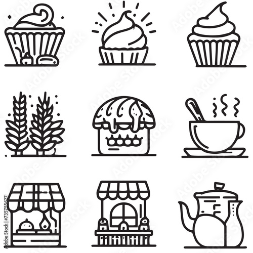 set of icons of BAKERY