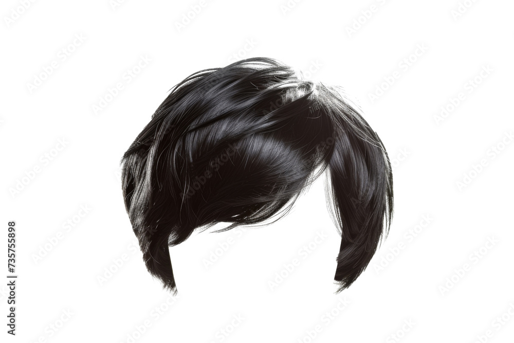 Stylish hair wig with trendy design isolated on background, front view, fashionable hairstyle concept. Stylish hair wig with trendy design isolated on background, front view, fashionable hairstyle concept.