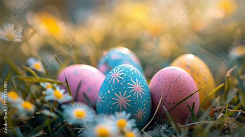 Easter Monday egg hunt background.