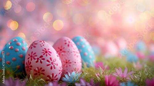 Easter Monday egg hunt background.