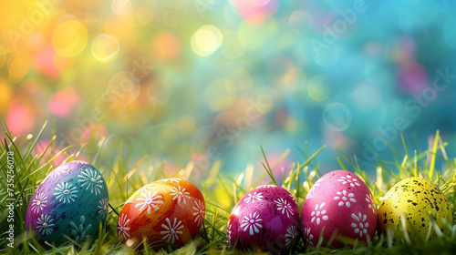 Easter Monday egg hunt background.