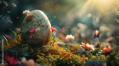 Easter Monday egg hunt background.