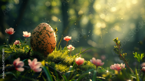 Easter Monday egg hunt background.