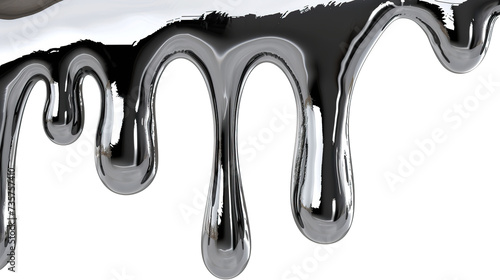 Liquid metal dripping 3d illustration.