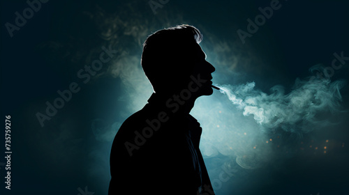 Silhouette of a smoking