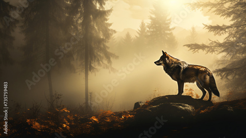 Silhouette of a wolf © Cybonad