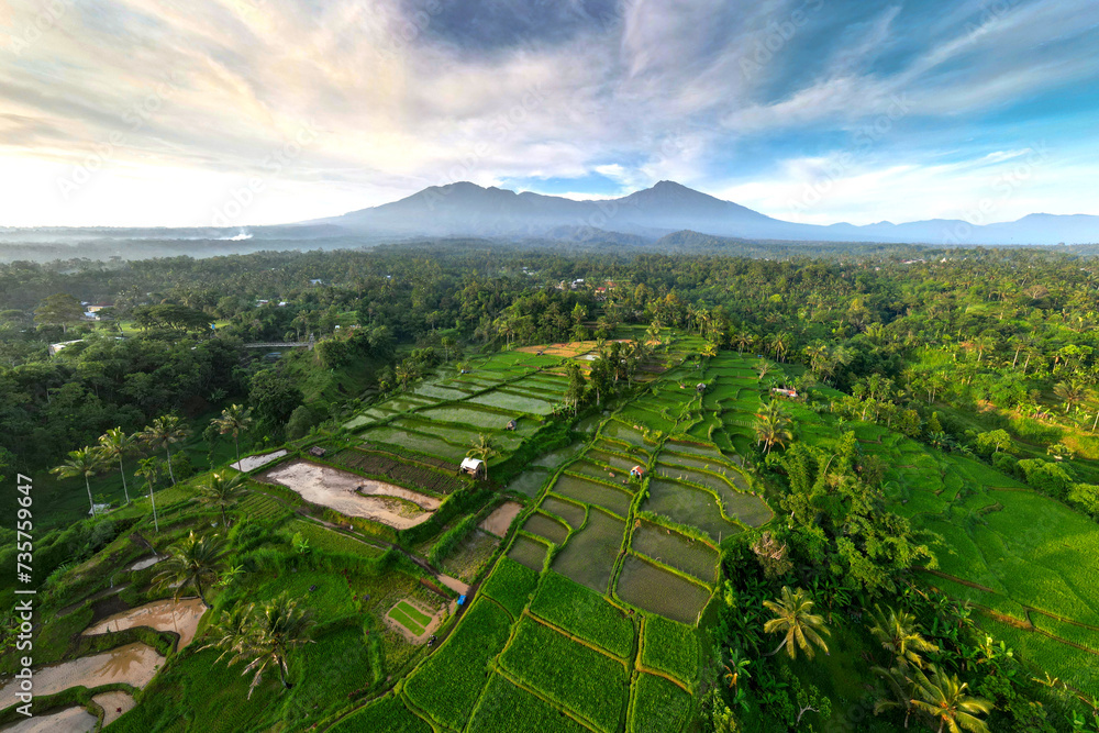 Obraz premium view of the rinjani mountain