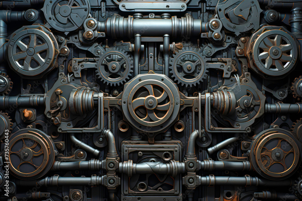 Fototapeta premium Industrial steampunk theme background