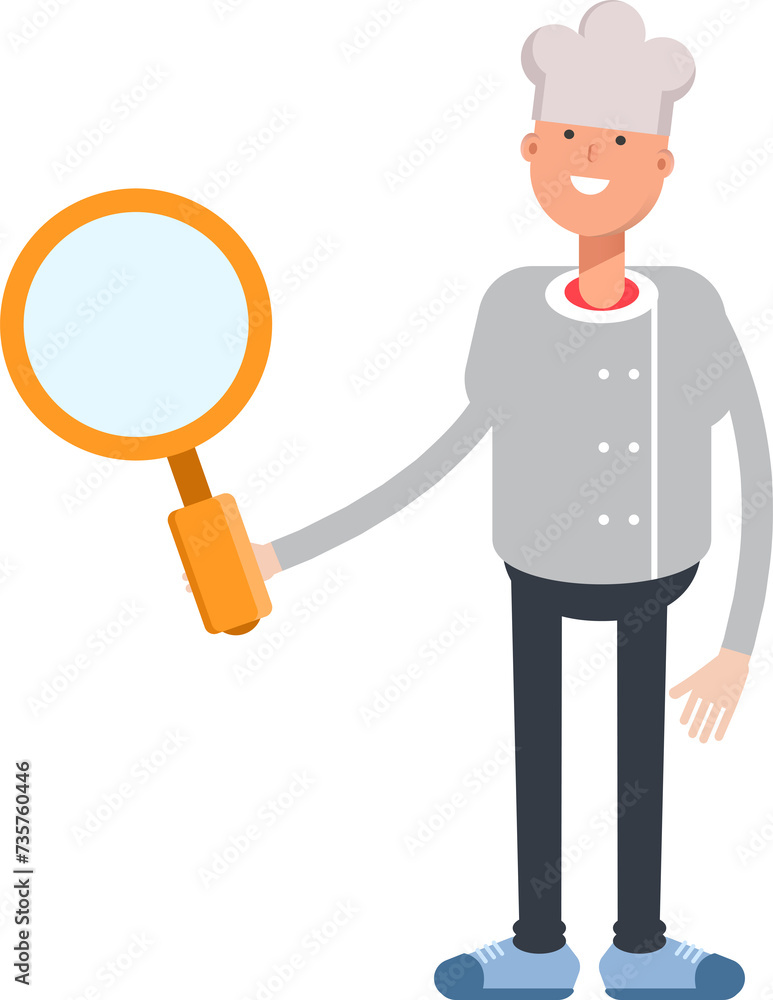 Chef Character Holding Magnifier
Chef Character Holding Magnifier