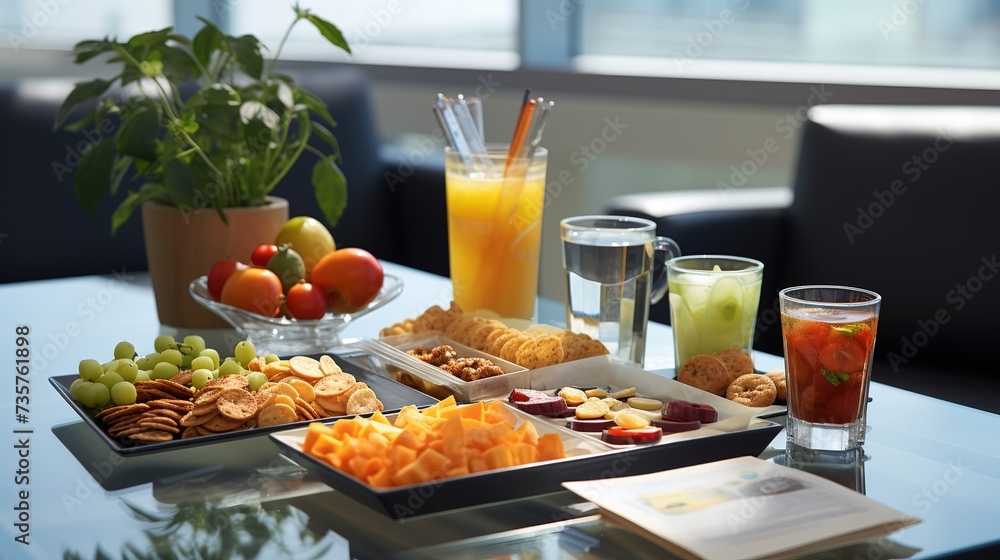 Table_with_cold_snacks_and_refreshments_for_business Table_with_cold_snacks_and_refreshments_for_business