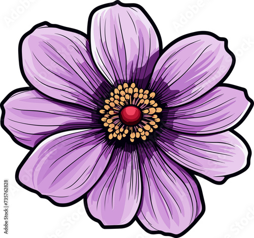 Anemone flower clipart design illustration