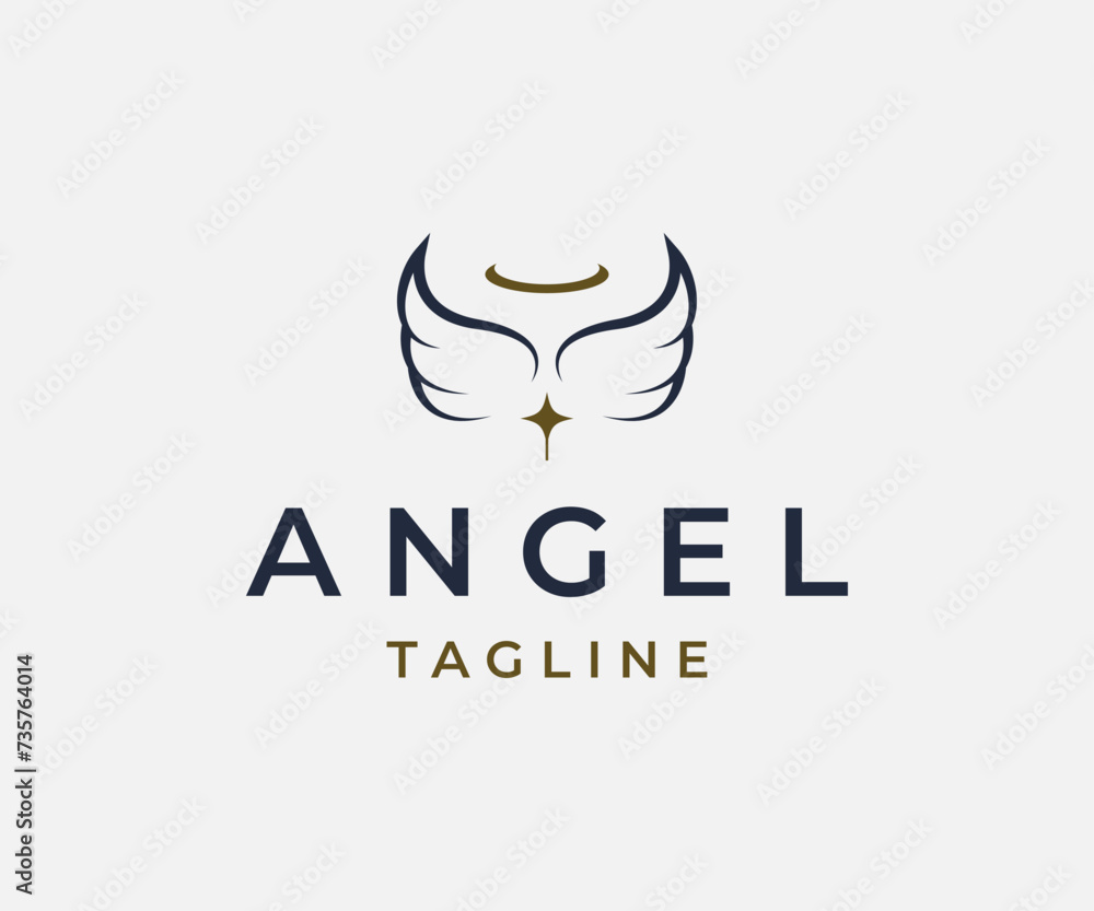 Abstract luxury linear trendy Angel logo design template
Abstract luxury linear trendy Angel logo design template