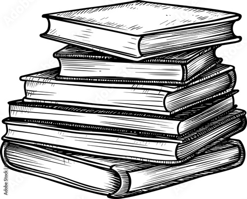 Book stack clipart design illustration