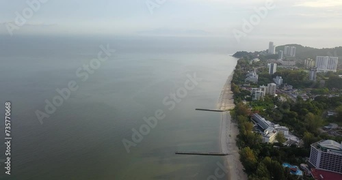 Aerial view of Teluk Bahang. Fishing village in Malaysia photo