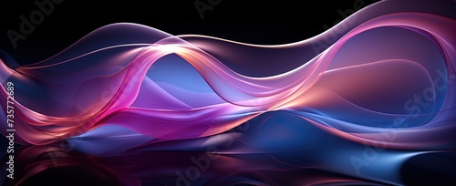 Fractal wave series. Background design of fractal sine waves and color on the subject of design. Created with Ai photo