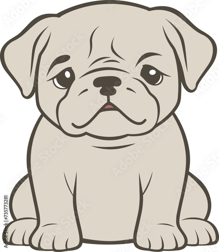 Bulldog face clipart design illustration