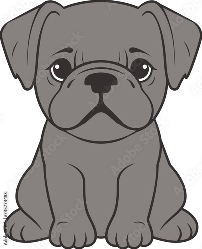 Bulldog face clipart design illustration