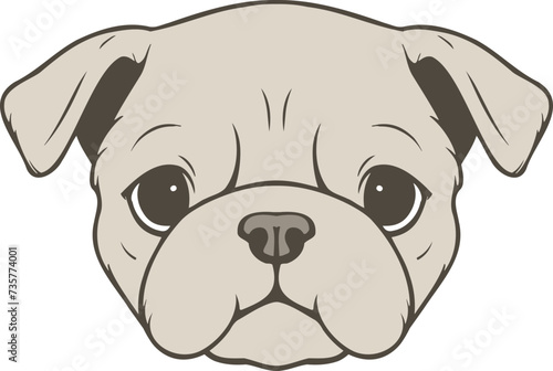 Bulldog face clipart design illustration