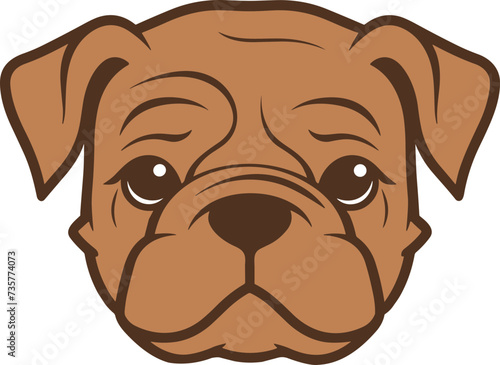 Bulldog face clipart design illustration