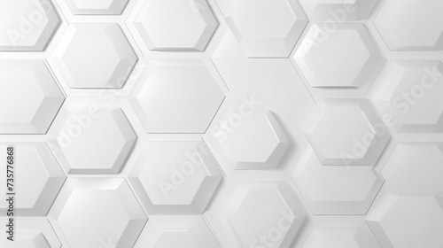 3D futuristic honeycomb mosaic on a white background. photo