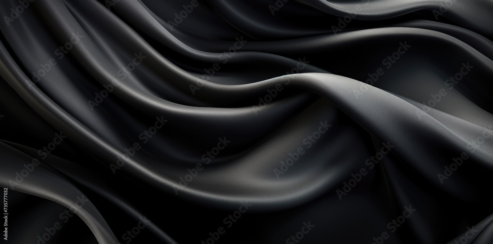 A photo capturing the beauty of a black and white fabric with wavy patterns.