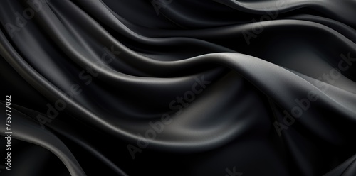 A photo capturing the beauty of a black and white fabric with wavy patterns.