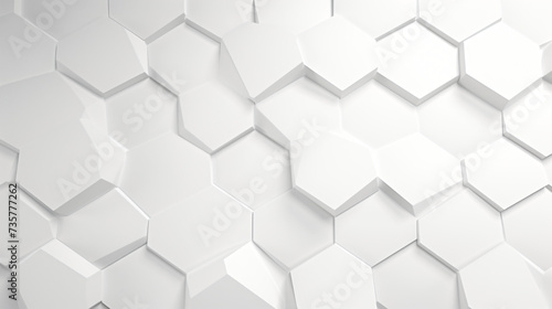 3D futuristic honeycomb mosaic on a white background.